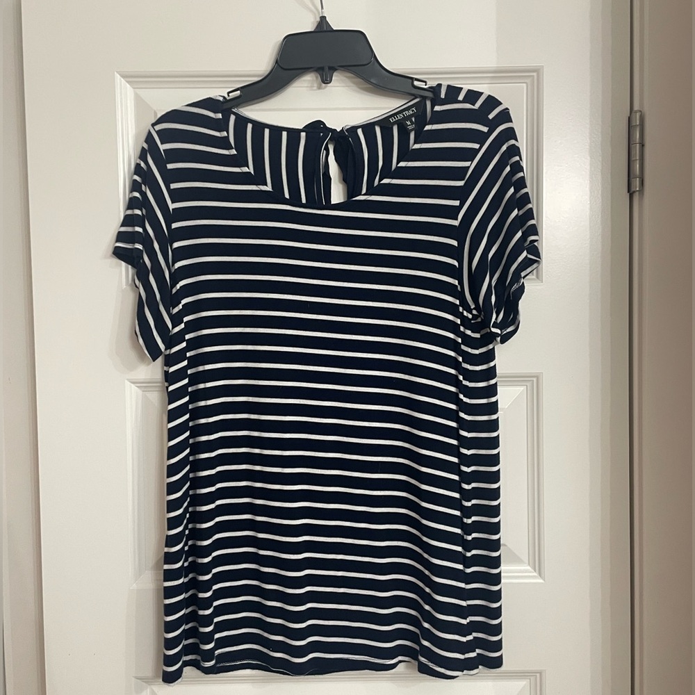 Navy and White Striped Women’s Top